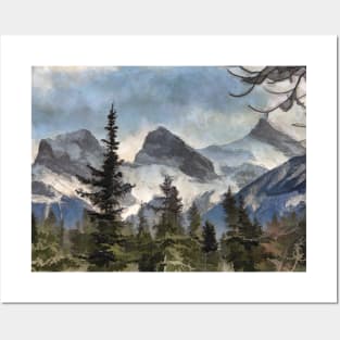 The Three Sisters - Canadian Rocky Mountains Posters and Art